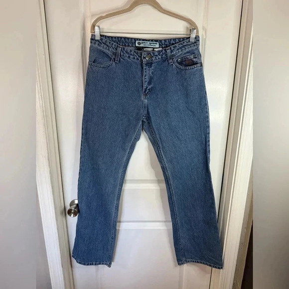 Harley Davidson Women’s Classic Blue Denim Bootcut Jeans - Size 10 - Picture 1 of 11